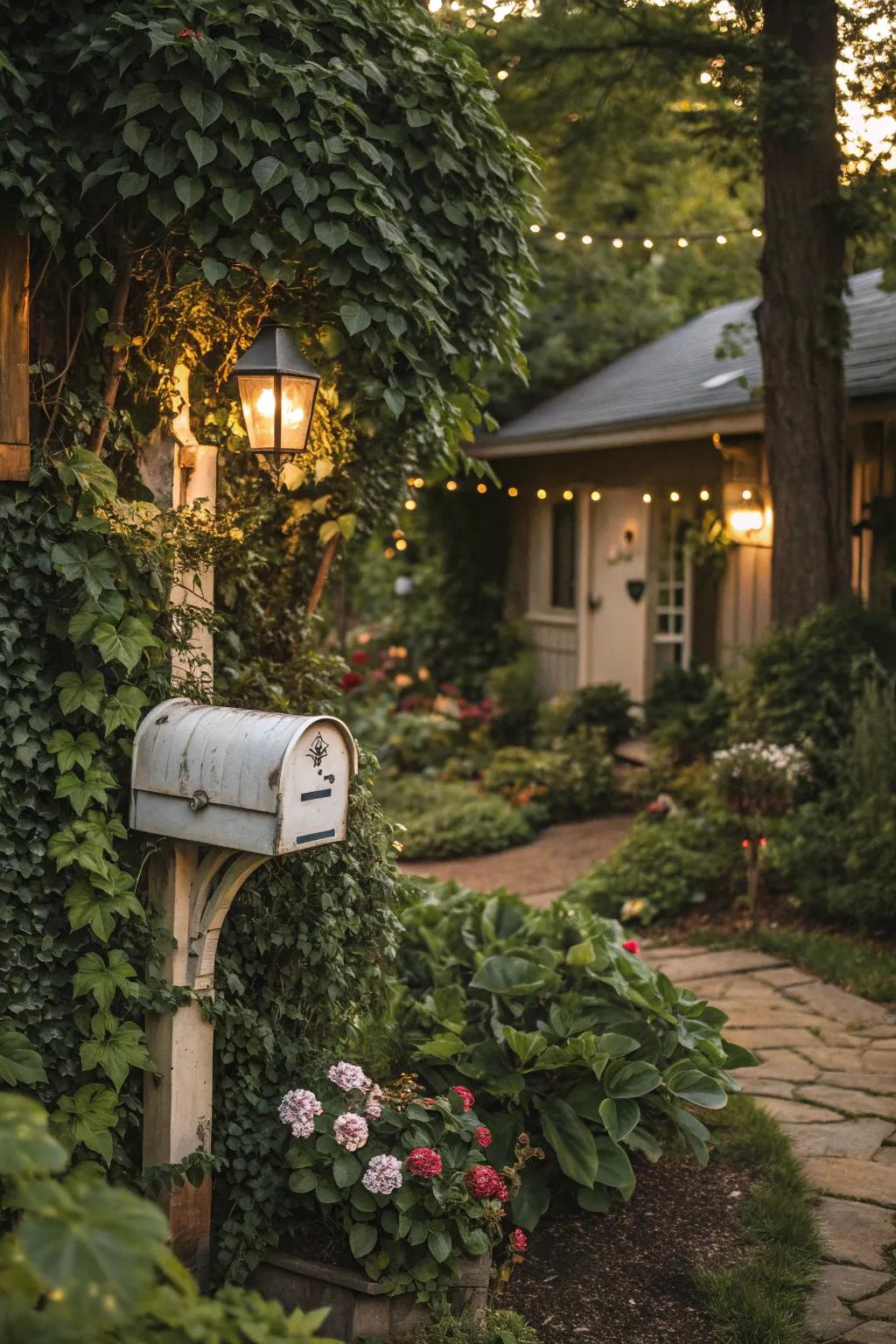 Climbing vines add an enchanting and lush appearance to your mailbox.