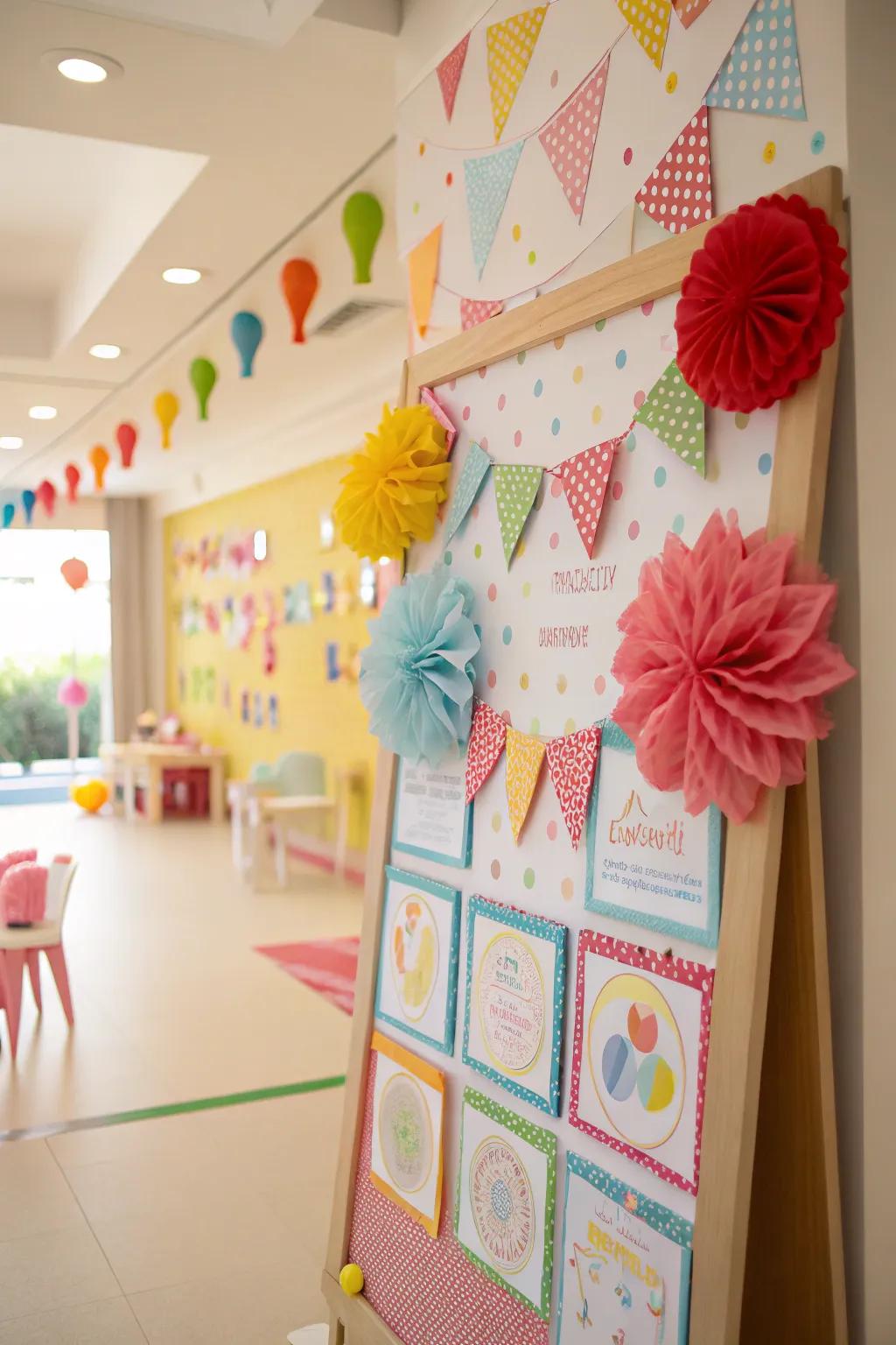 A whimsical birthday board that adds playfulness to any celebration.