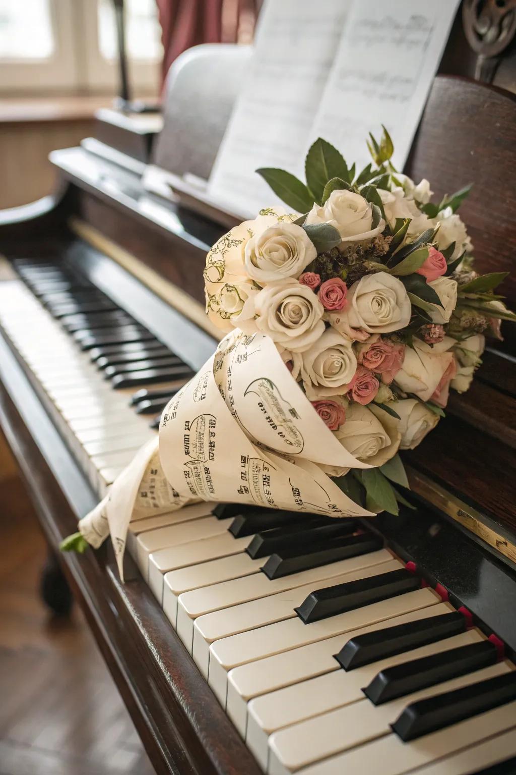 Music fan bouquet, a lovely gift for music fans.