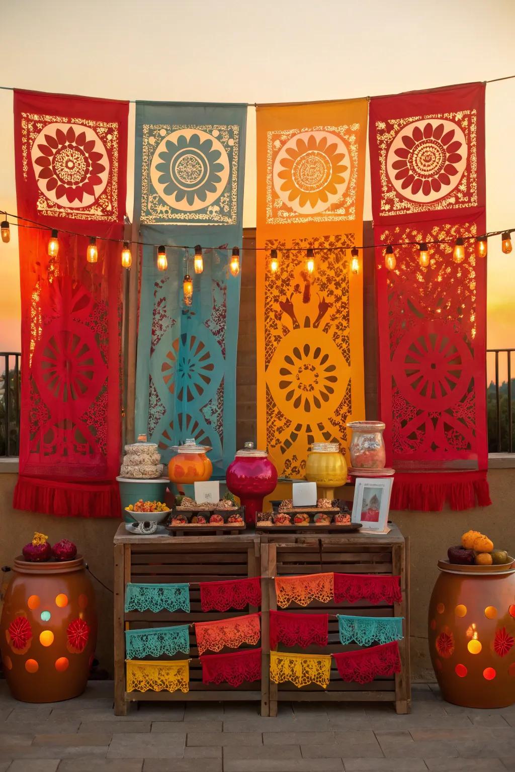 Finalize the look with a themed backing that brings your candy buffet together beautifully.