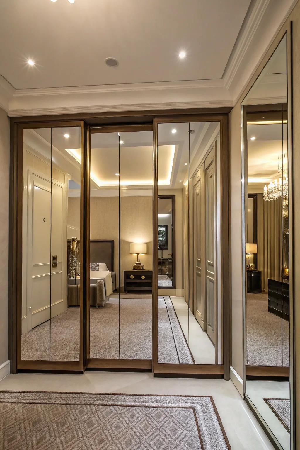 Tinted mirrors lend a sophisticated aura.