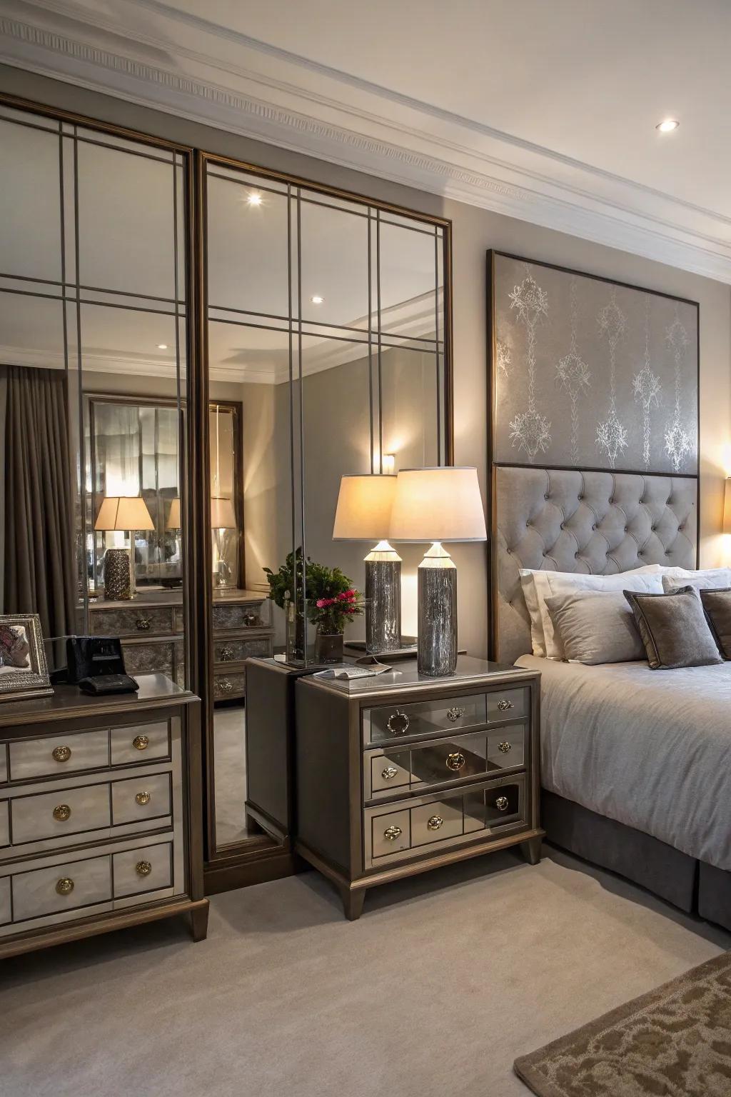 Using mirrors as architectural elements creates the illusion of height and majesty.