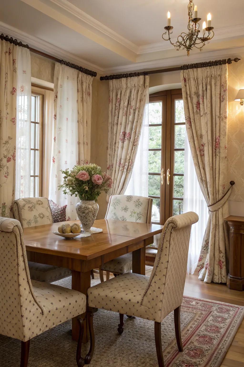Faint designs can improve your dining room's visual appeal.