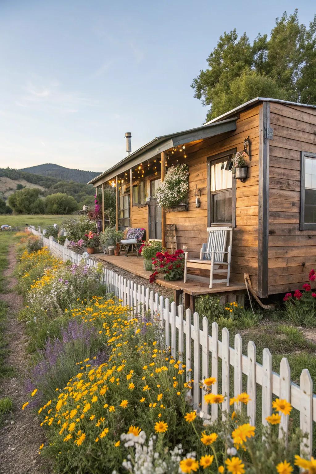 Incorporate countryside charm using reclaimed wood cladding.