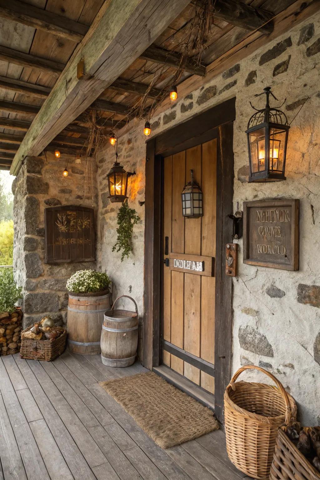 Candle-powered lanterns create a warm and inviting glow.