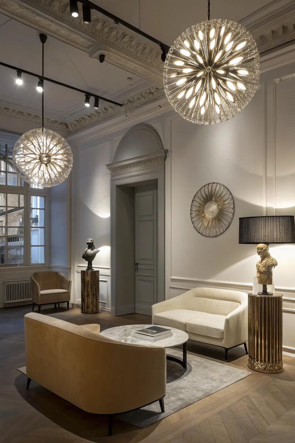 Unique illumination that transforms the atmosphere of a modern home.