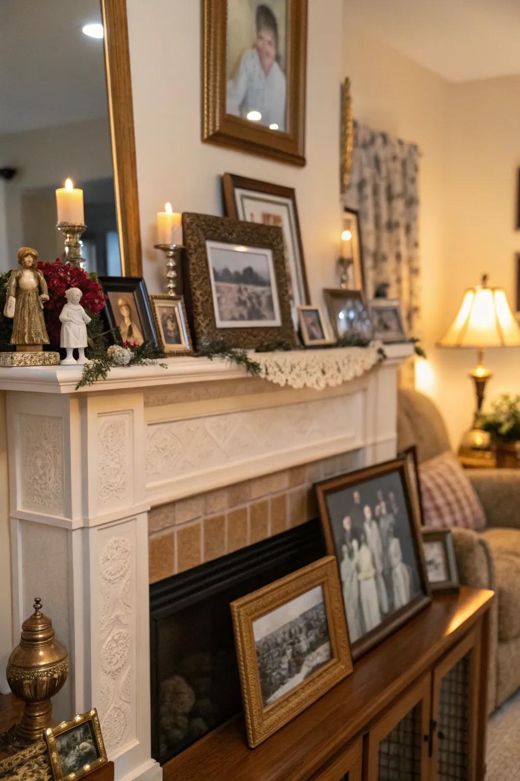 Personal touches making your mantel a reflection of your story.