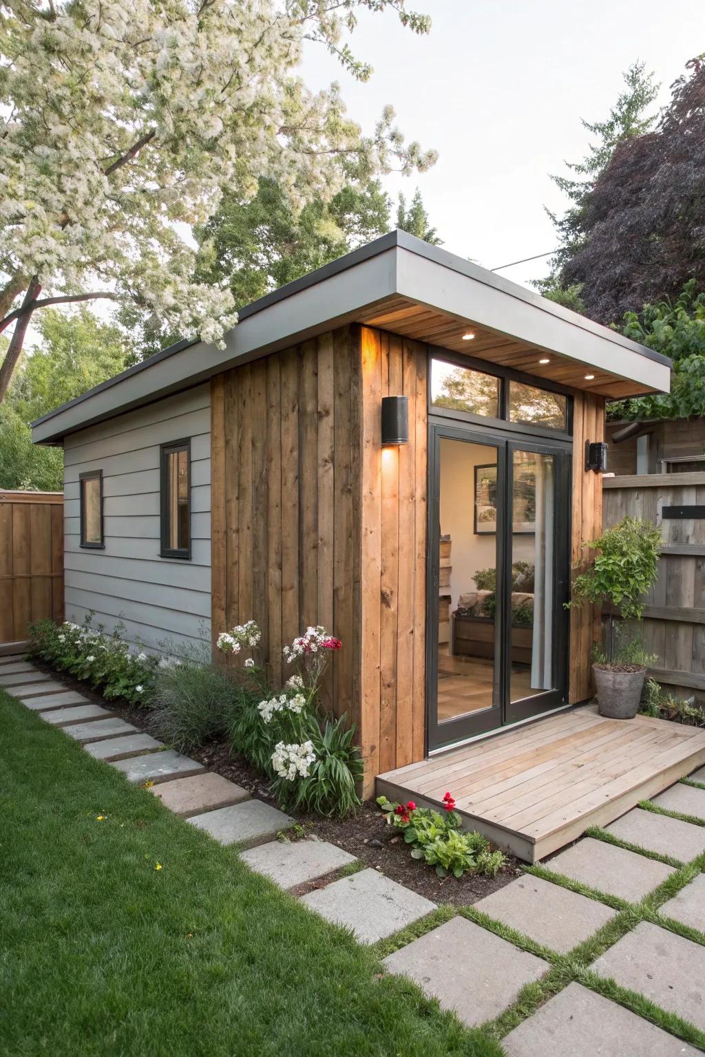 Rustic chic style adds warmth and character to modern structures.