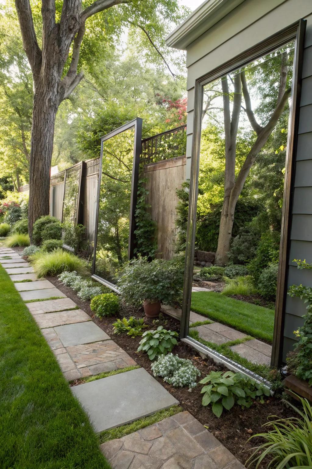 Reflective surfaces create an illusion of space and light.