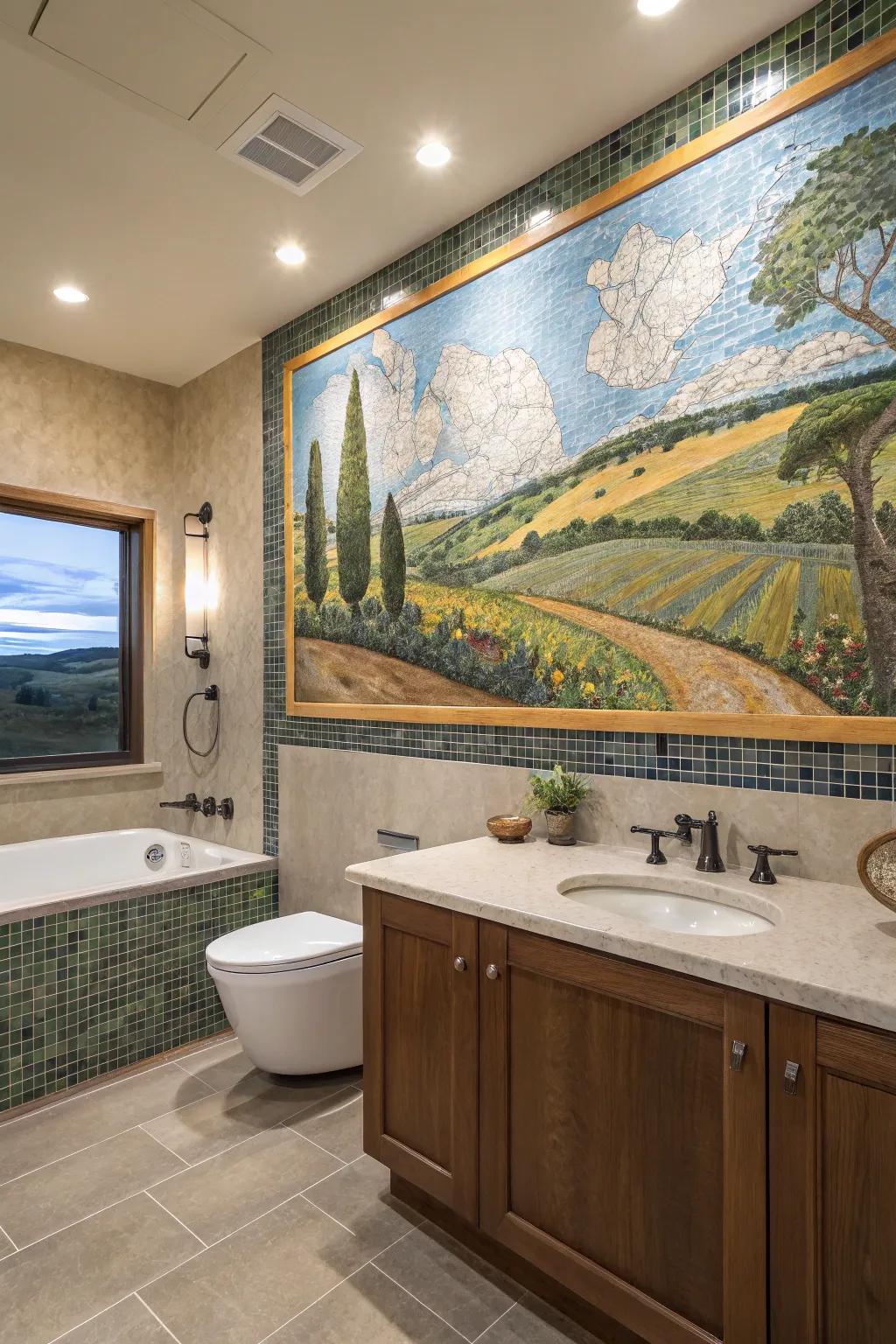 Make your bathroom a personal sanctuary with custom mosaic murals.