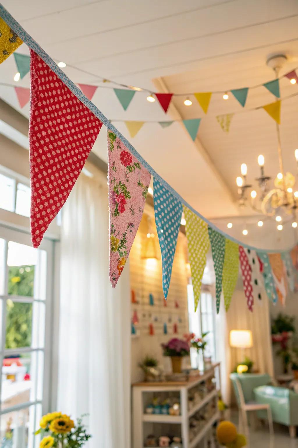 Textile bunting enriches any area.