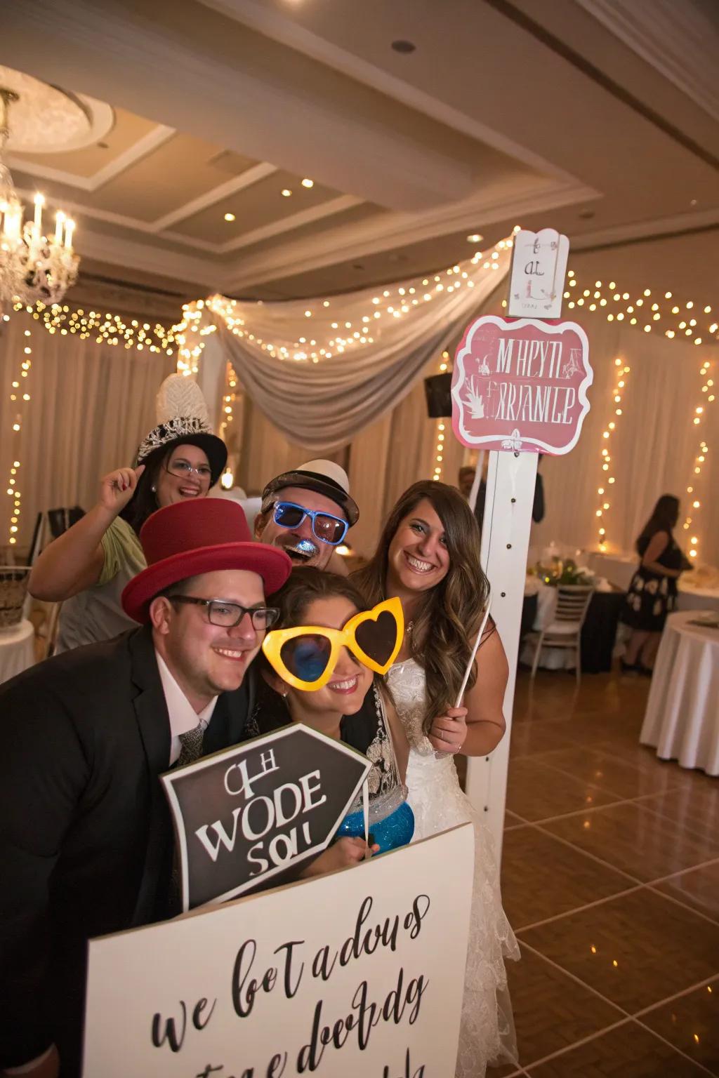 Playful image cubicles amuse guests and capture candid moments.
