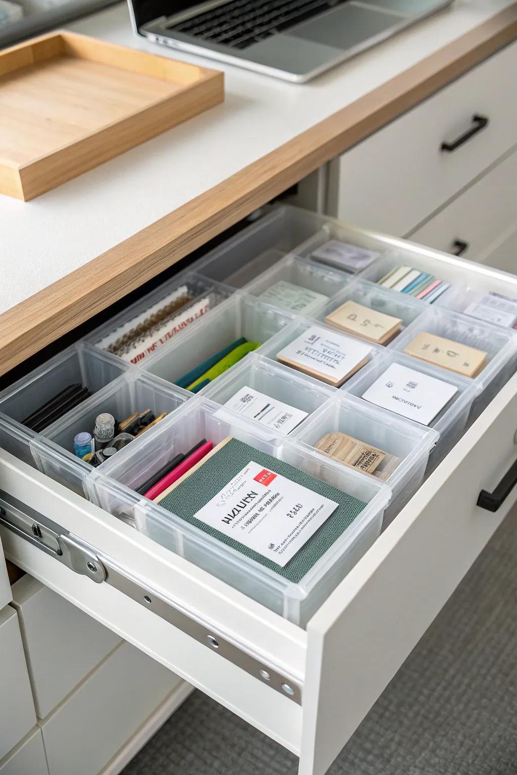 See-through storage containers deliver visibility at a glance.