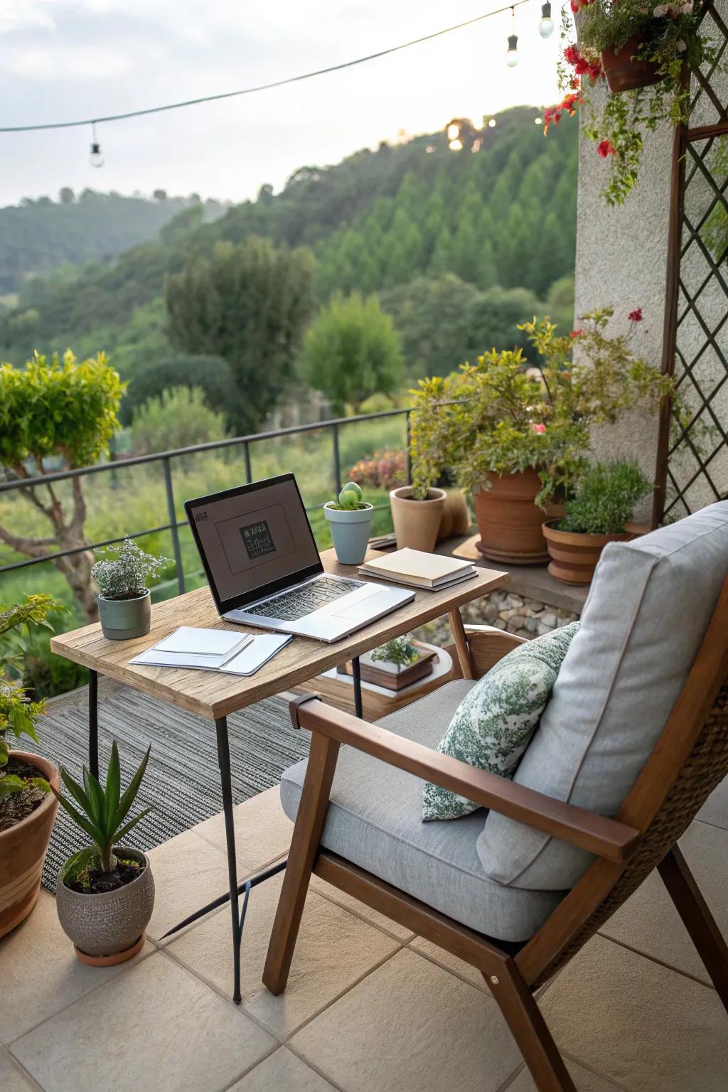 An outdoor office offers a refreshing and inspiring work environment.