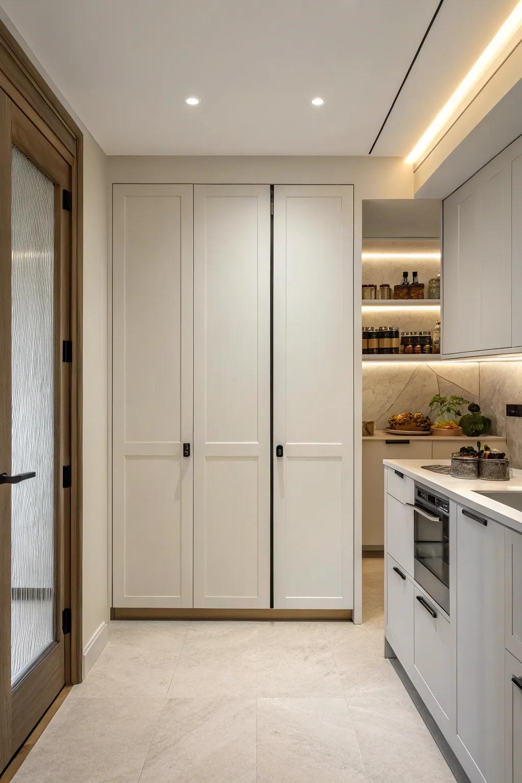 Minimalist doors provide a clean and contemporary aesthetic.