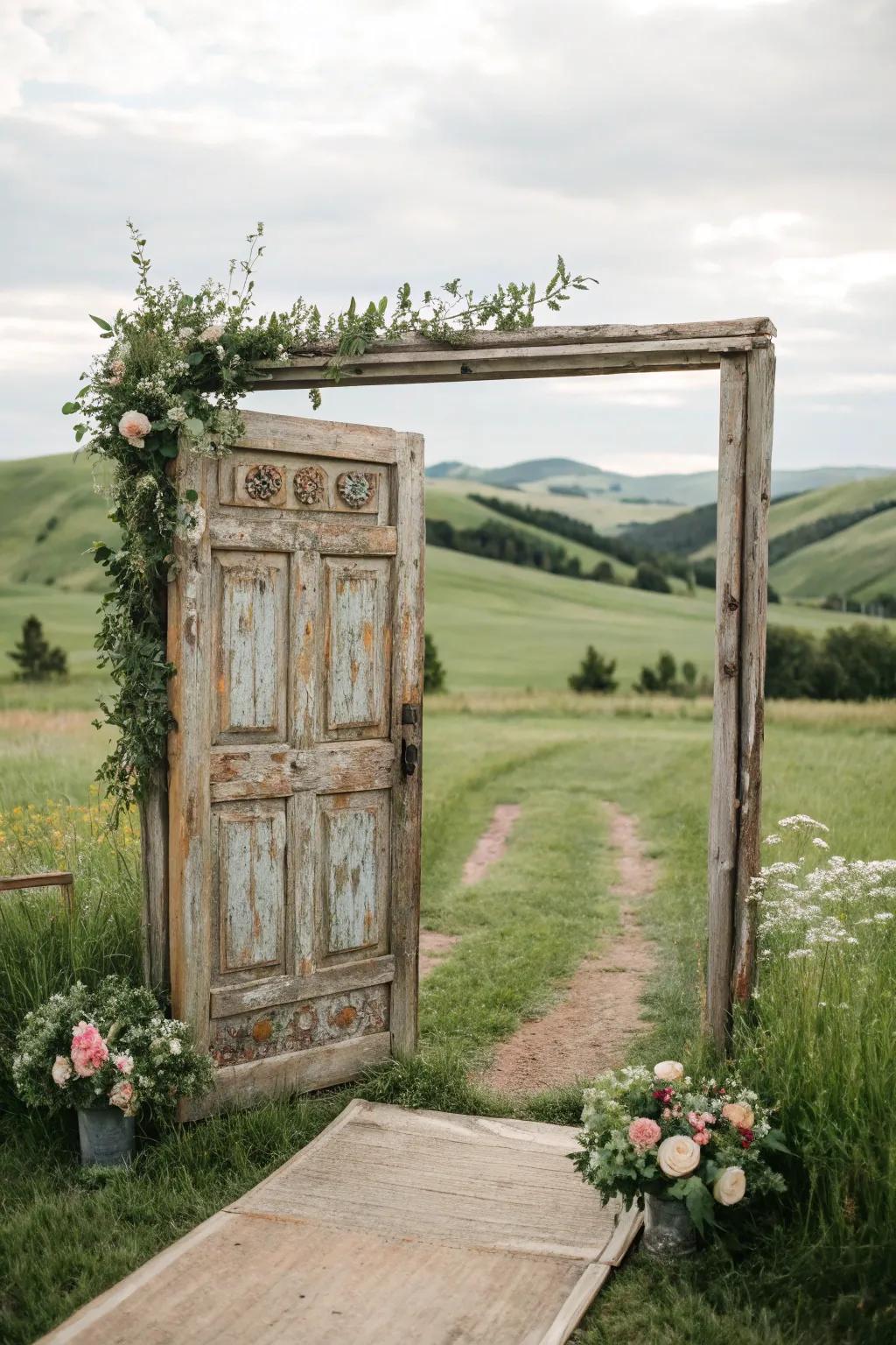 A period door setup establishing a grand entrance.