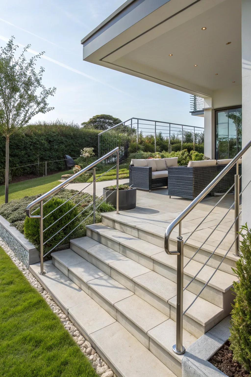 Stylish rails add both safety and flair.
