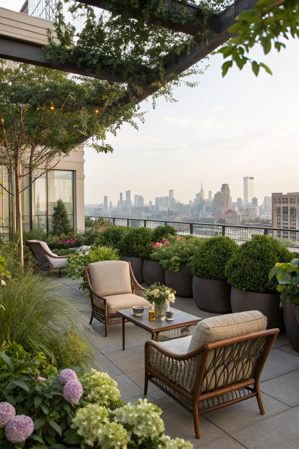 A terrace escape amidst the urban landscape.