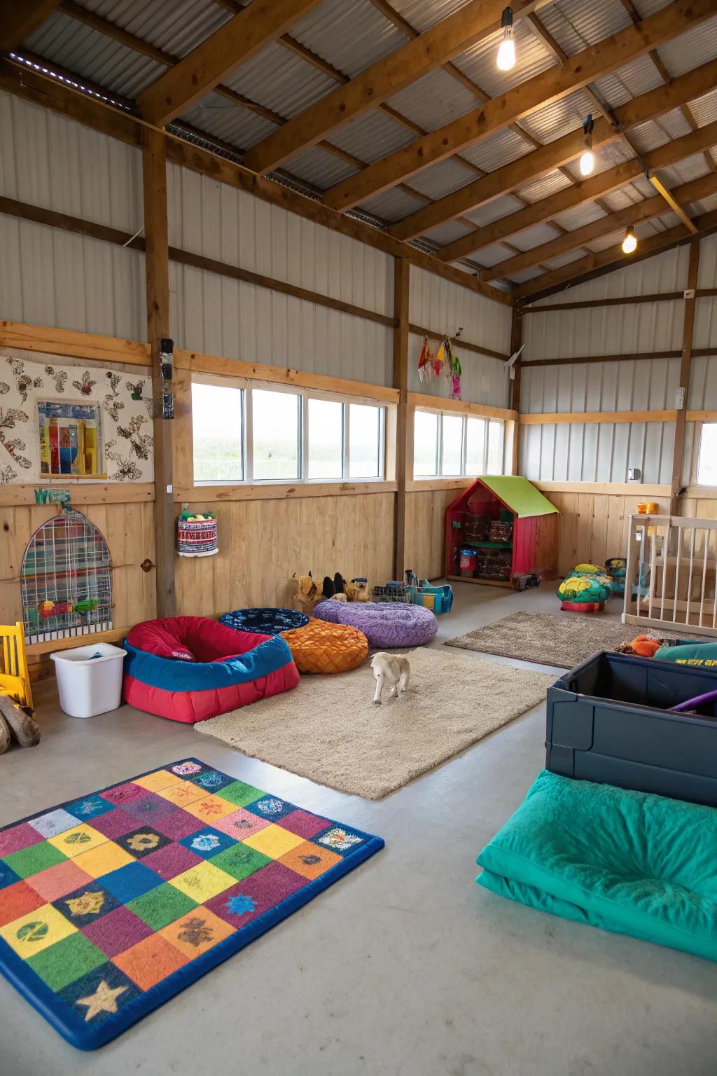 Create an area for your pets with a pole barn.
