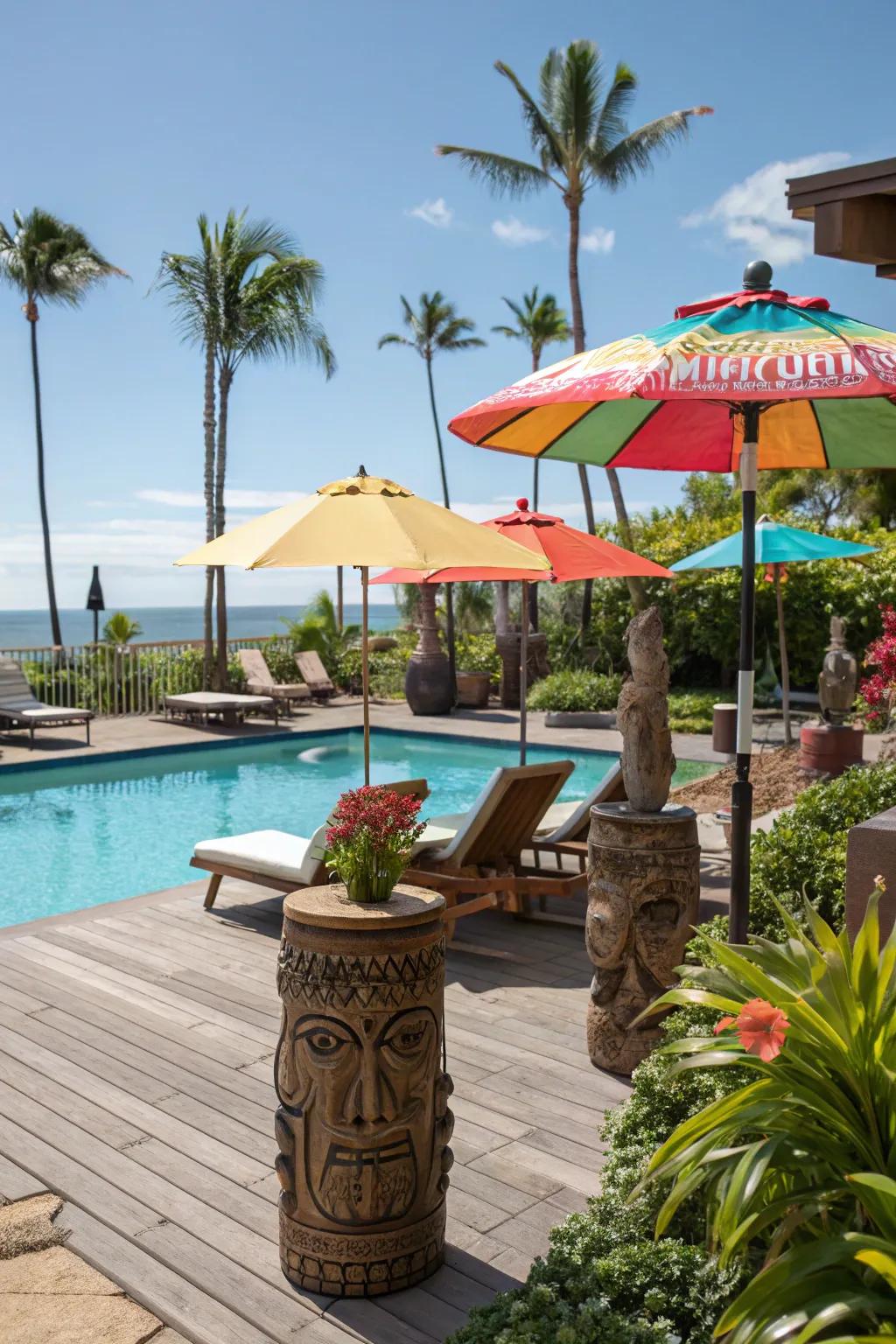 Create a tropical escape with colorful décor.