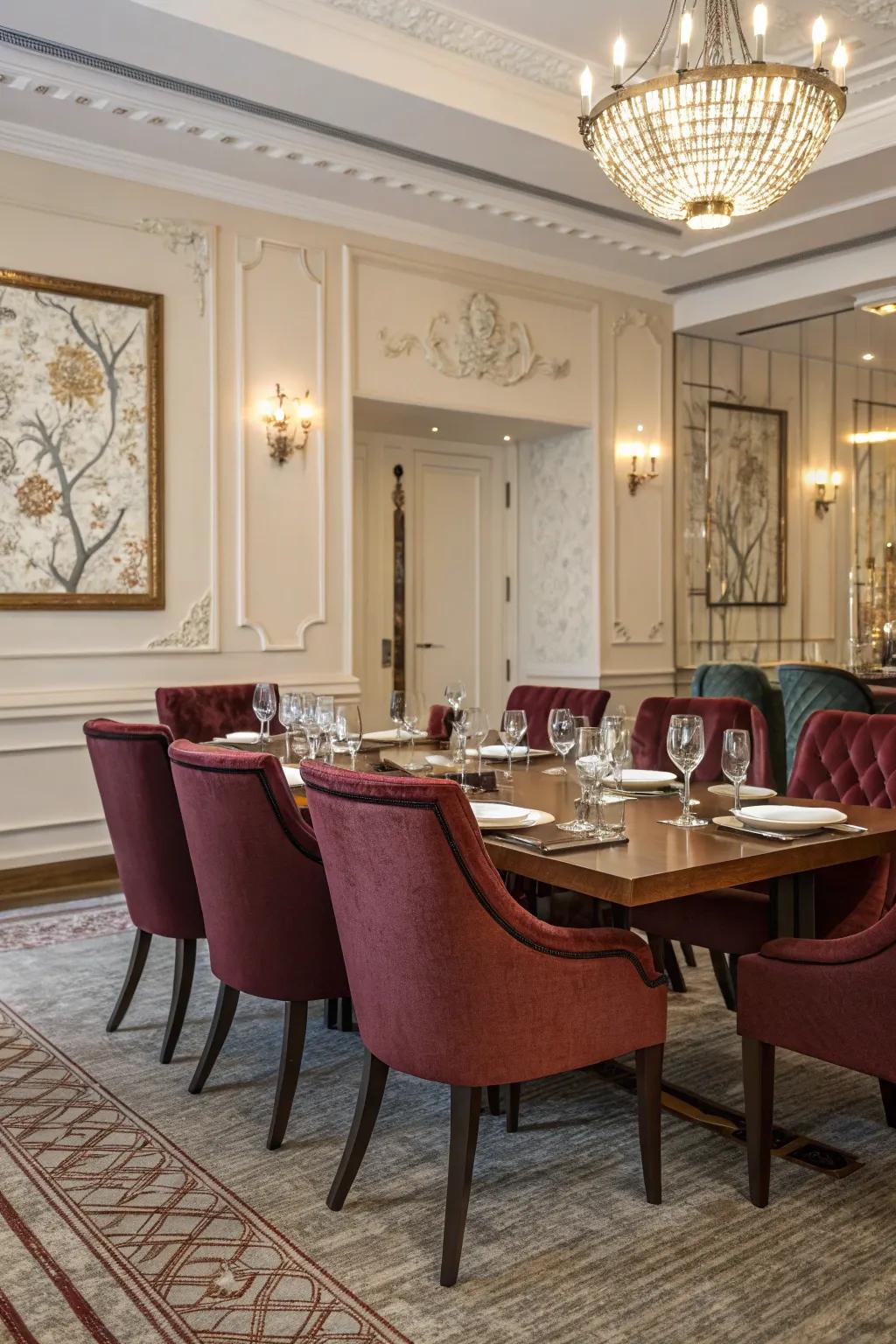Plum offers a rich and formal touch.