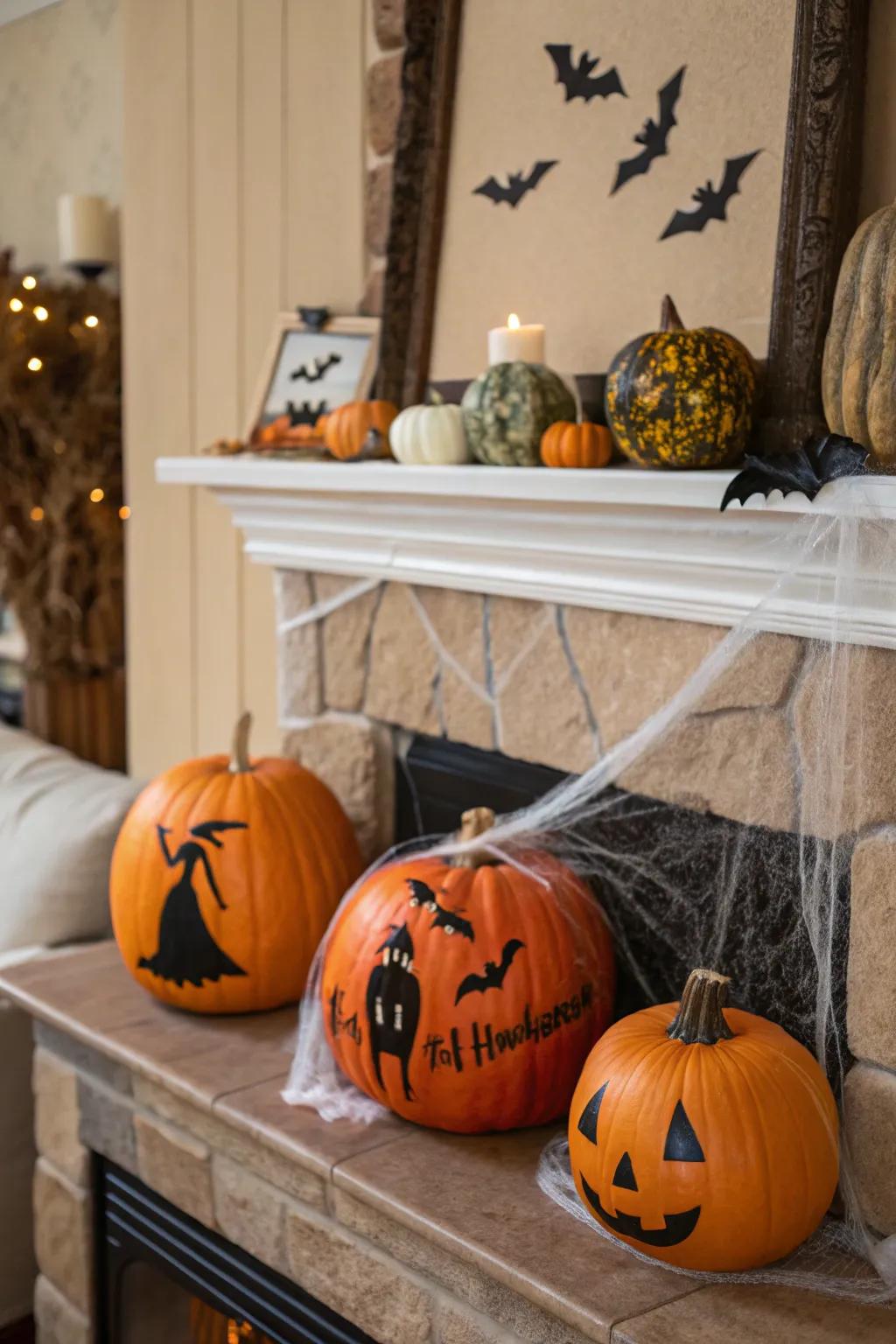 Celebrate Halloween using classic motif pumpkin designs.