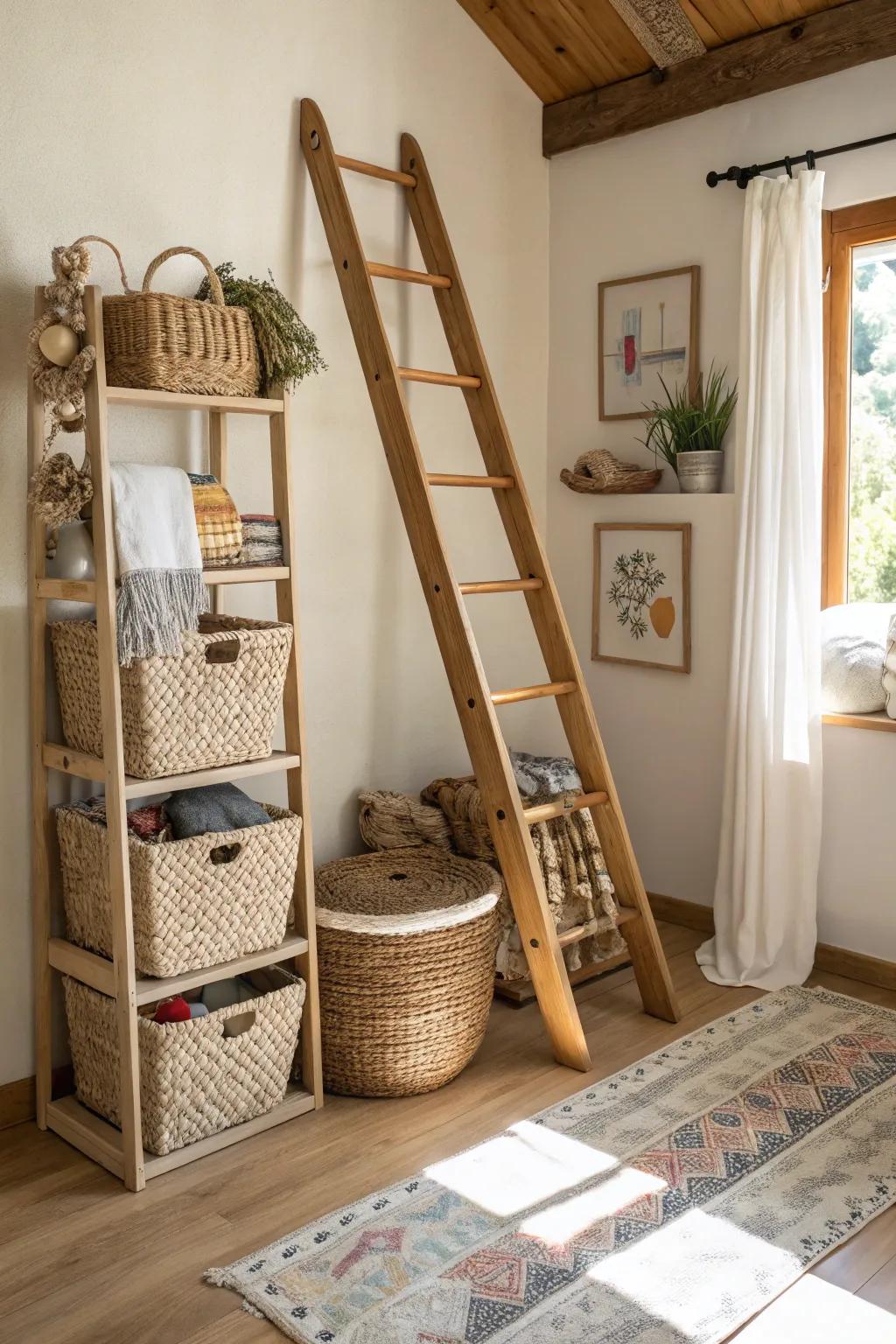 Novel storage ideas with quirky charm.