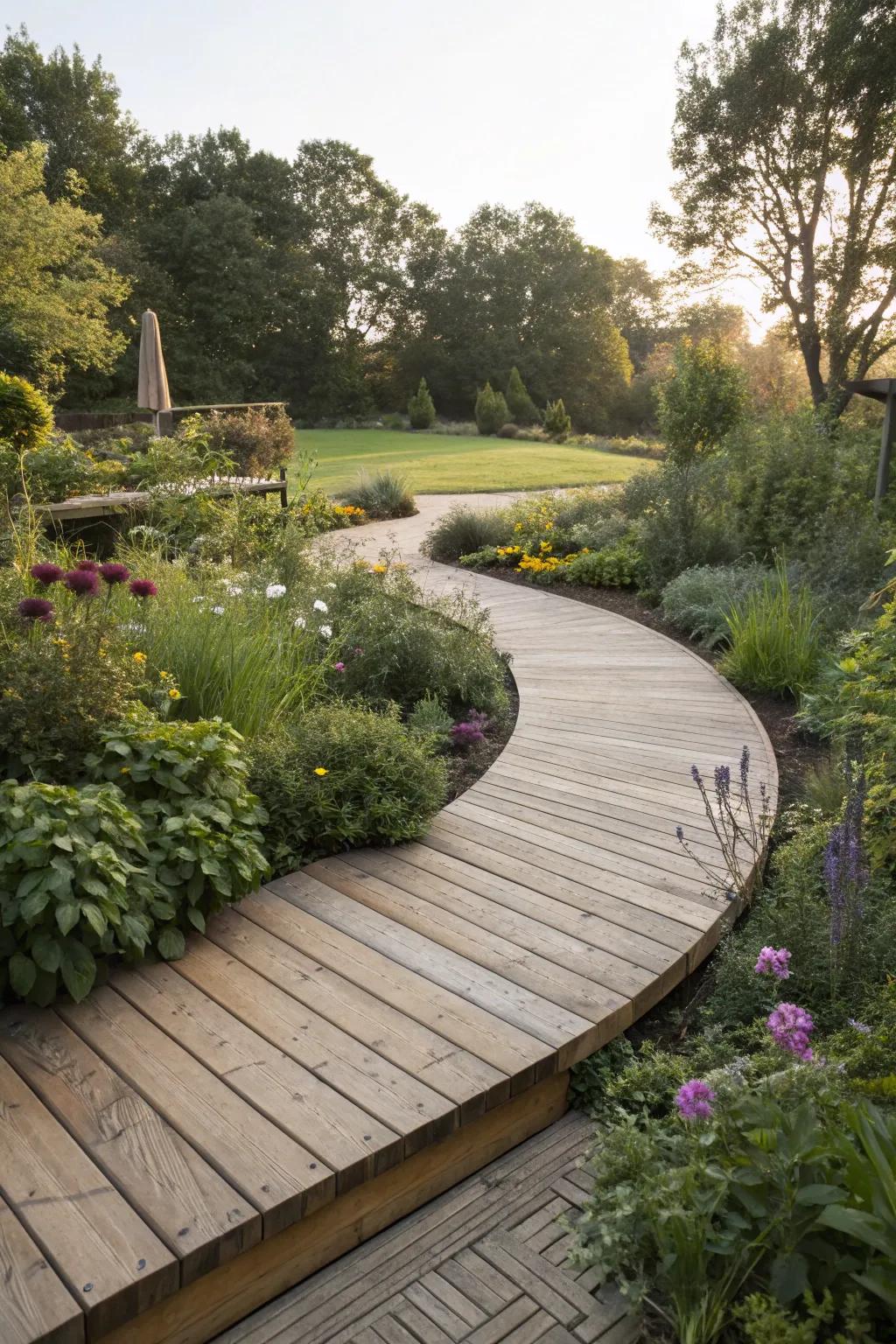 Explore the elegance of curved deck layouts.