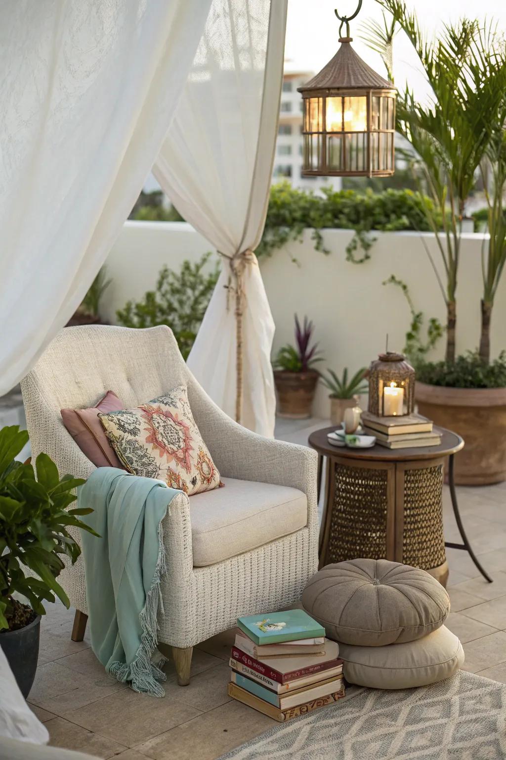 A spot for reading that brings holiday bliss.