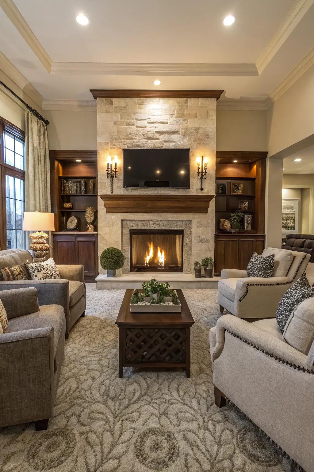 Hearths provide warmth and a natural focal point.