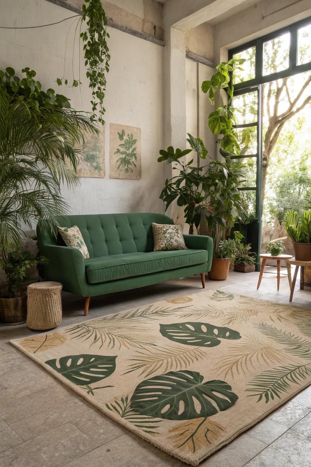Natural patterns in rugs bring the essence of the outdoors inside.