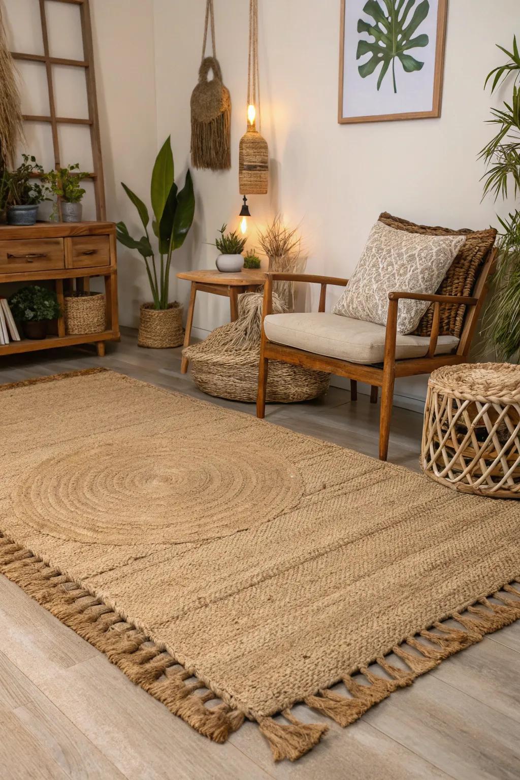 Rugs made from natural fibers add an earthy touch to your home.