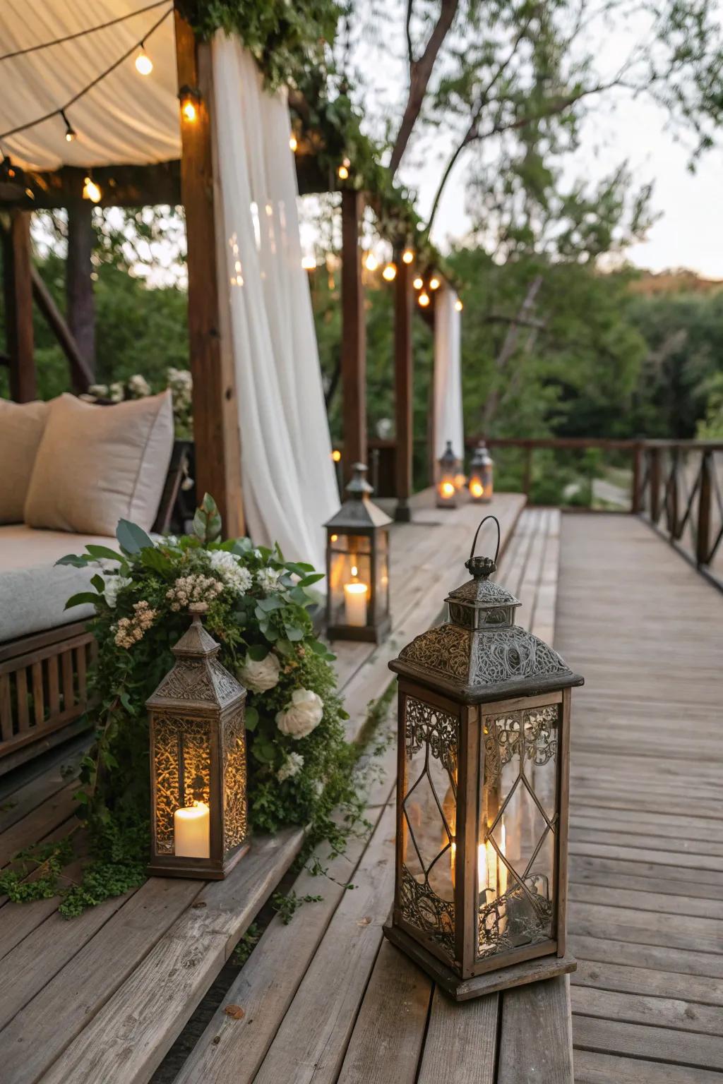 Historic decor lends character and charm to this country deck.