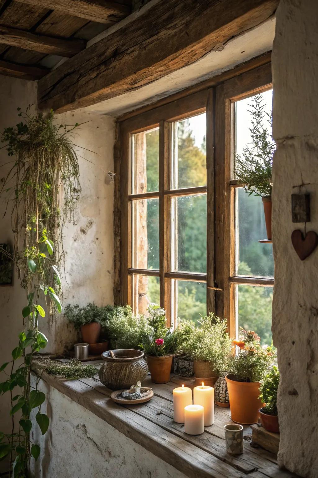 Wide window ledges add practicality and style.