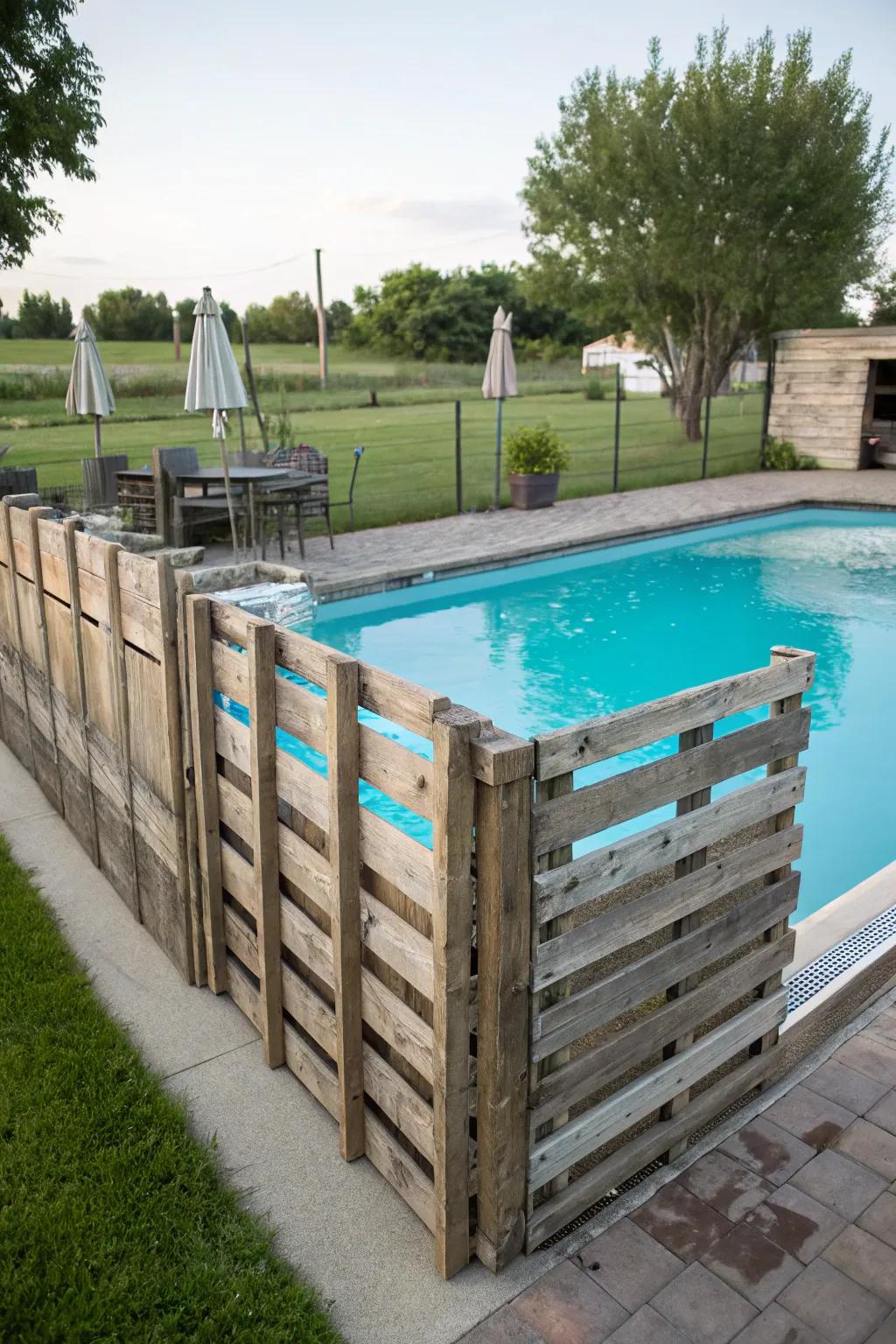 Slat fencing offering budget-friendly, rustic charm.