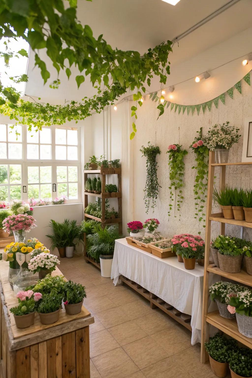 Eco-friendly decor celebrates nature's beauty.