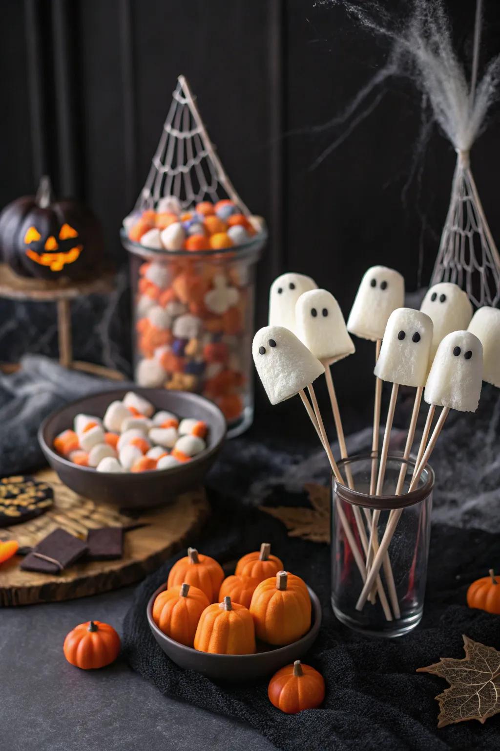 Wraithlike sweet puffs, a sweet and spooky delight.