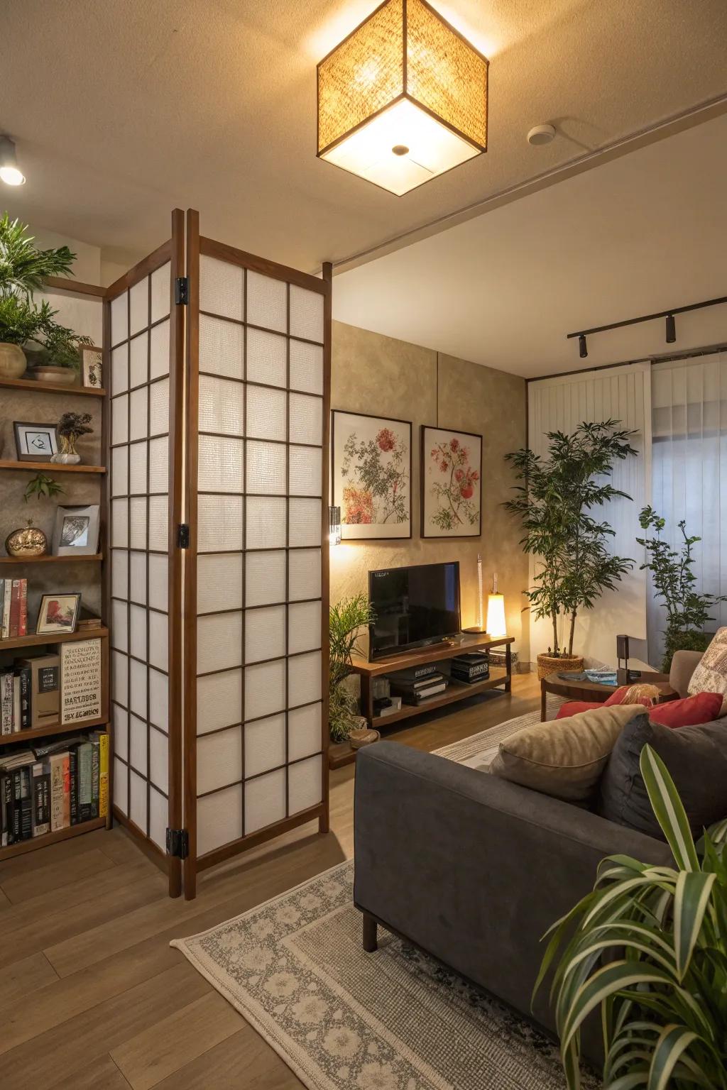 Condensed screen walls maximize seclusion in compact spaces.