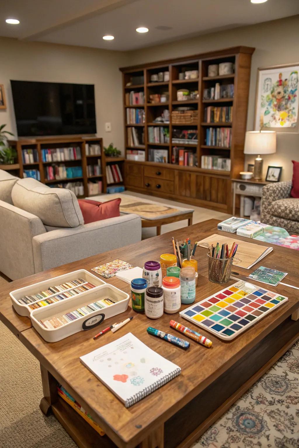 Transform your living room into a creative hobby zone.