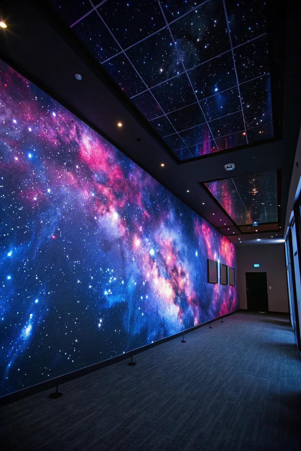 A galactic-themed surface transports your selfies to the stars.