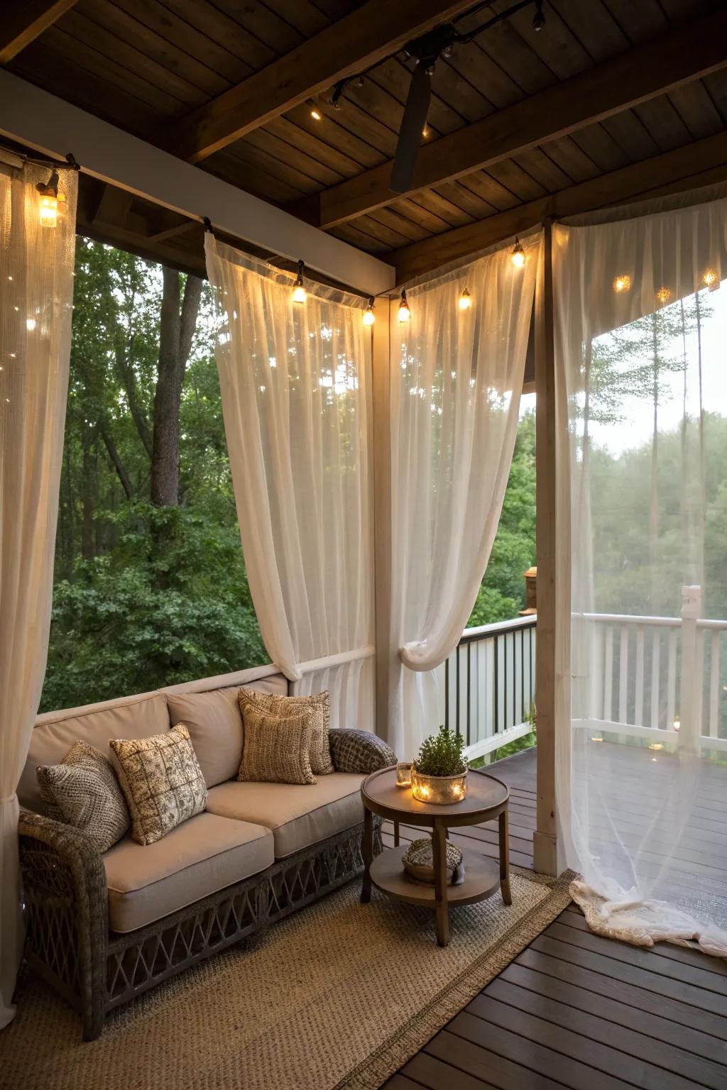 Stylish privacy with flowing curtains