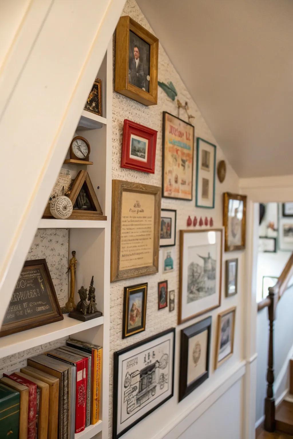 Art displays add personality to your closet.