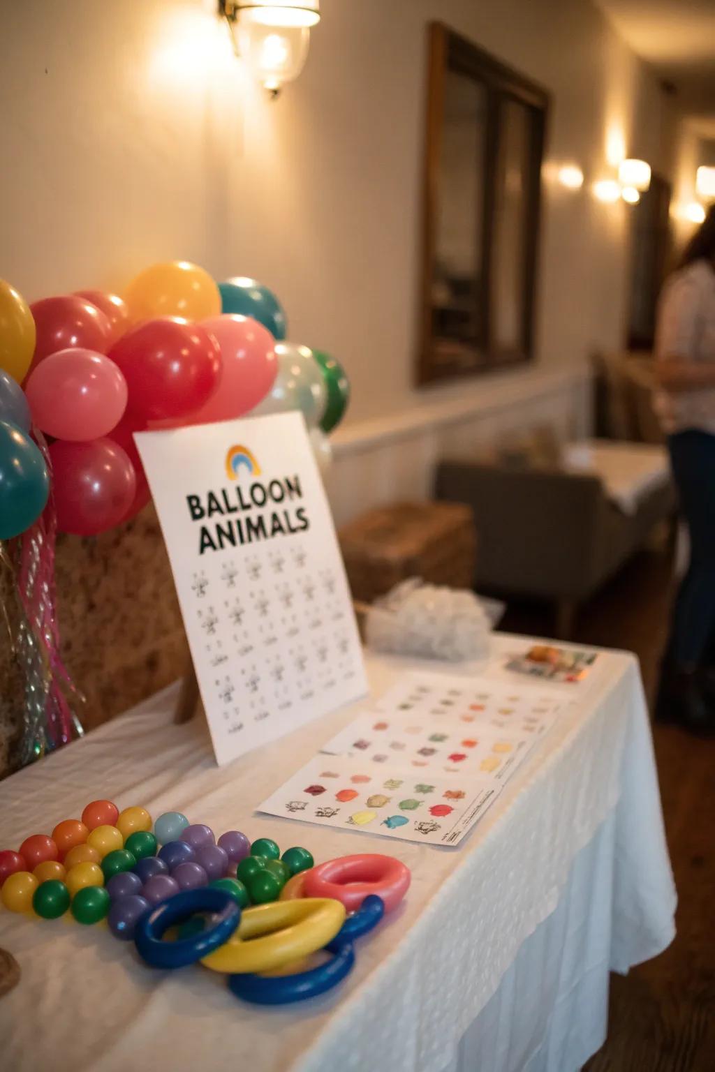 Twist up some fun with a do-it-yourself balloon figure station.