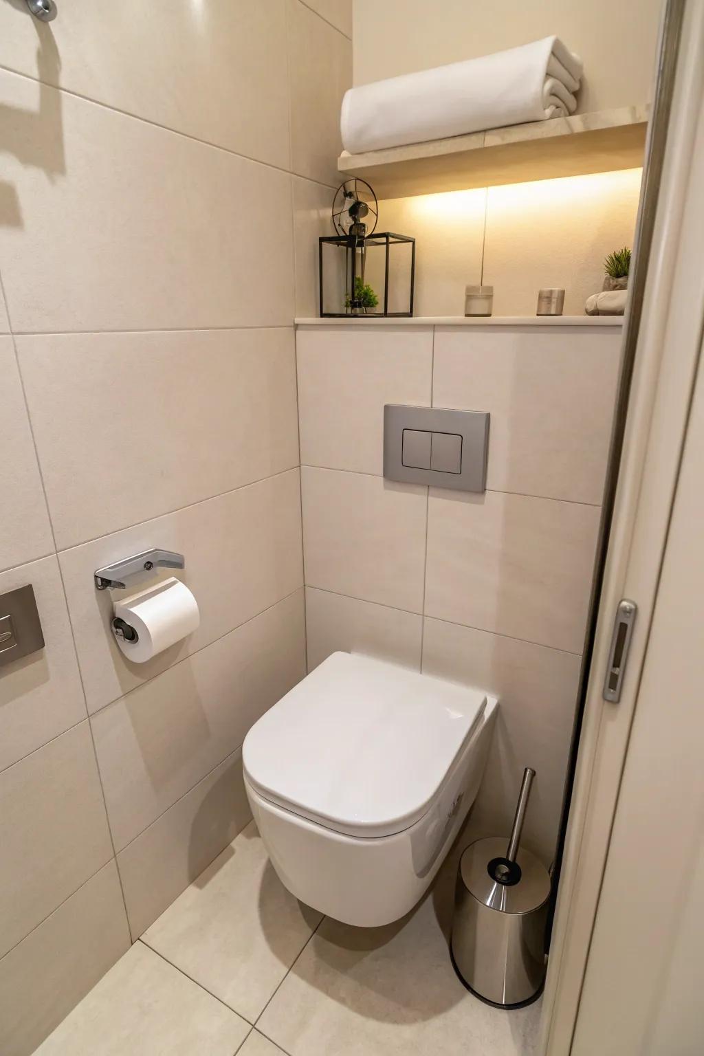 Wall-hung toilets combine style with practicality.