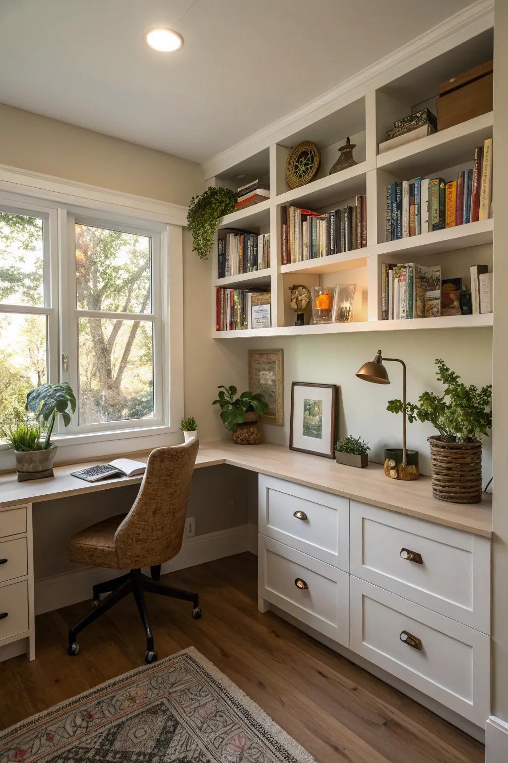 Custom built-ins make the most of limited space in this stylish cigar lounge.