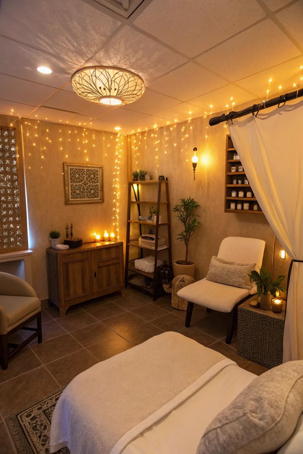 Diode mood illumination that personalizes the salon’s atmosphere.