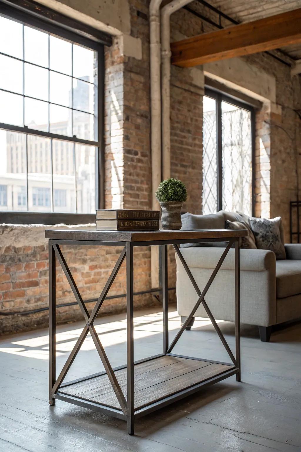 Industrial tables contribute a modern, urban atmosphere to any setting.