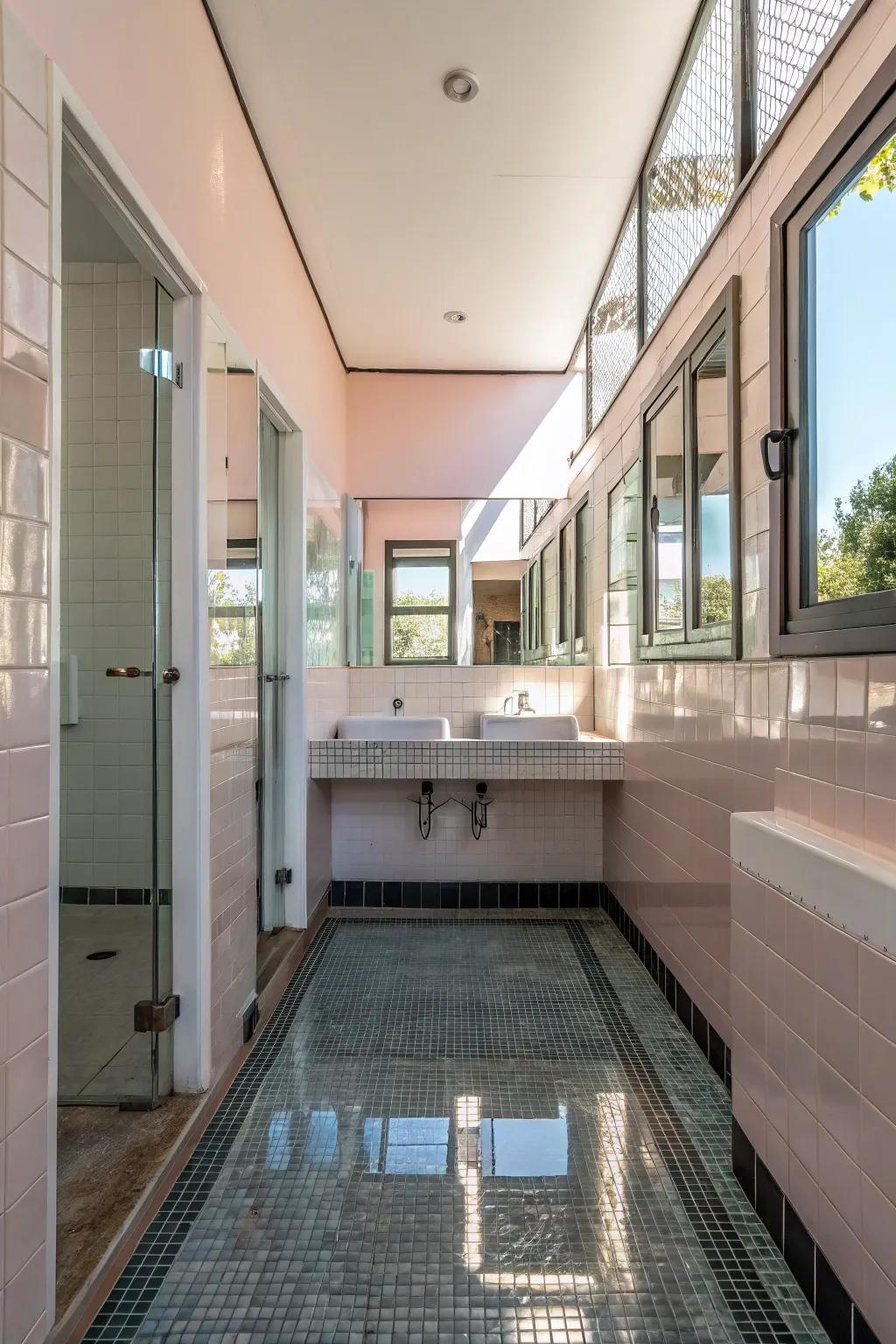 Reflective surfaces expand perceived space.
