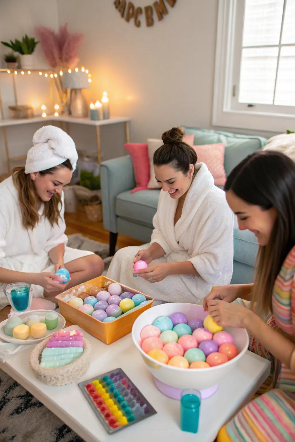 Creating fizz tablets adds a crafty twist to your spa night.