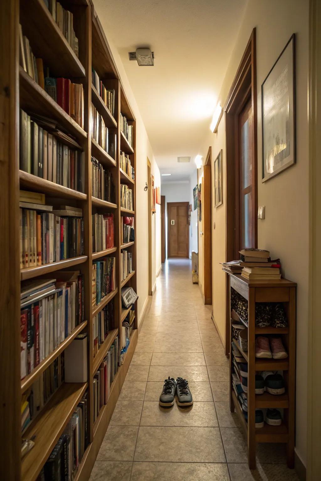 Transform your hallway into a useful storage corridor.